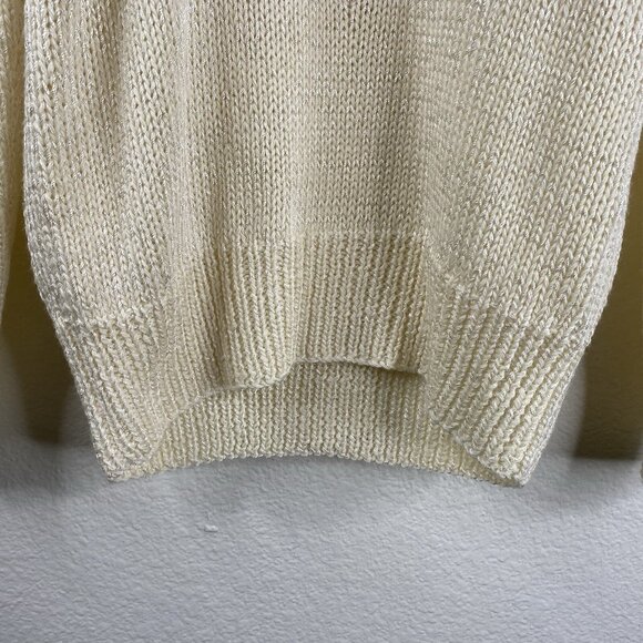 Vintage Nannell Sweater Women's Ivory S Beaded Sequins Hand Knit Dynasty 80's - Picture 7 of 14
